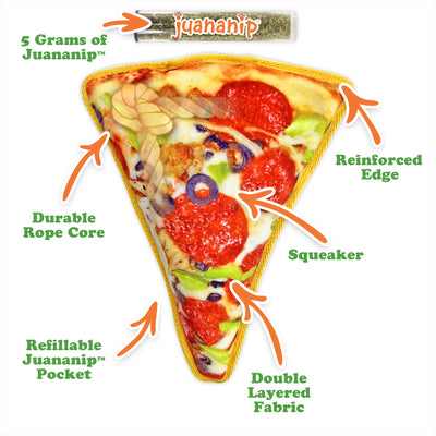 Supreme and Mini Pepperoni Pizza plush dog toy bundle