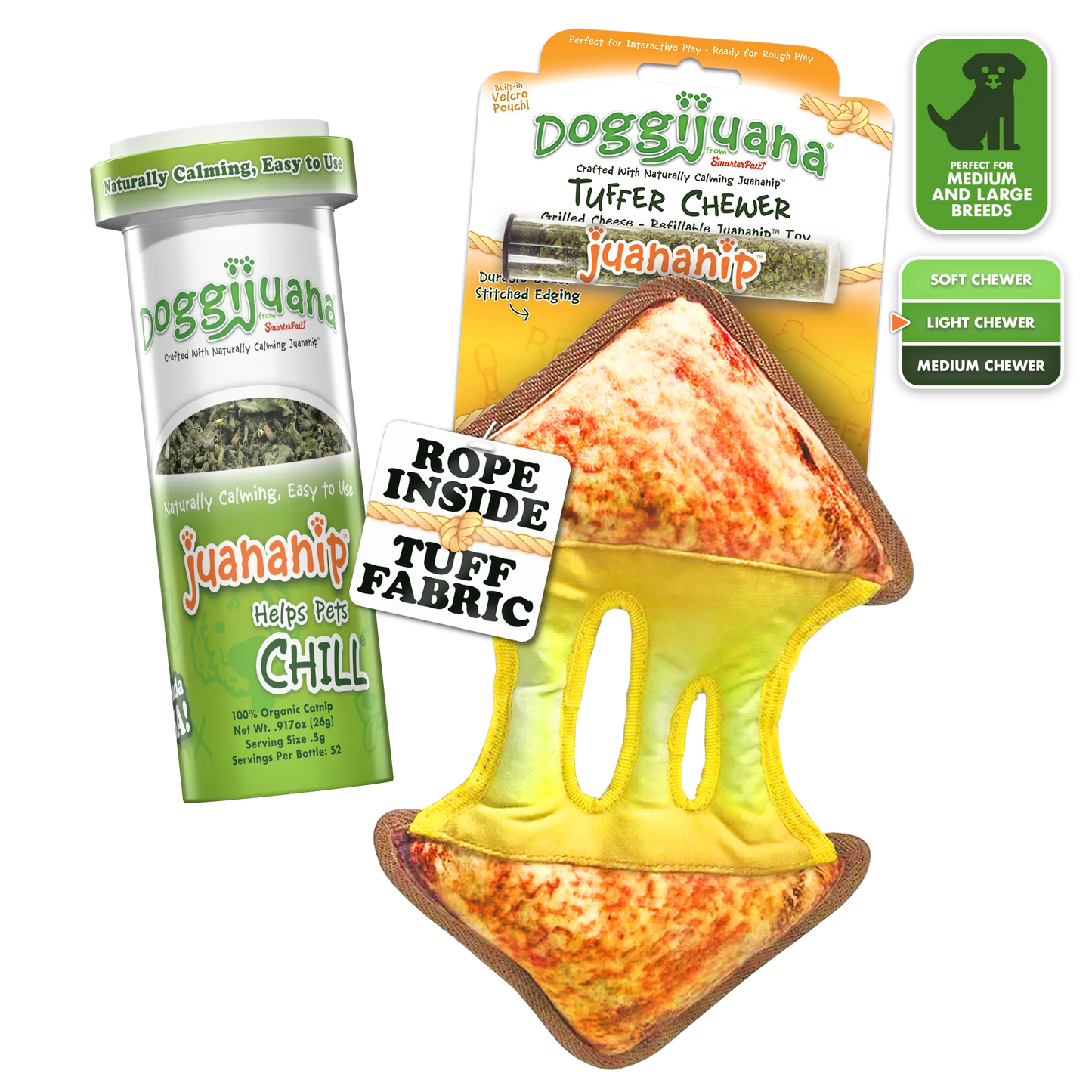 Tuffer Chewer Doggi Duo Bundle - Grilled Cheese & Juananip