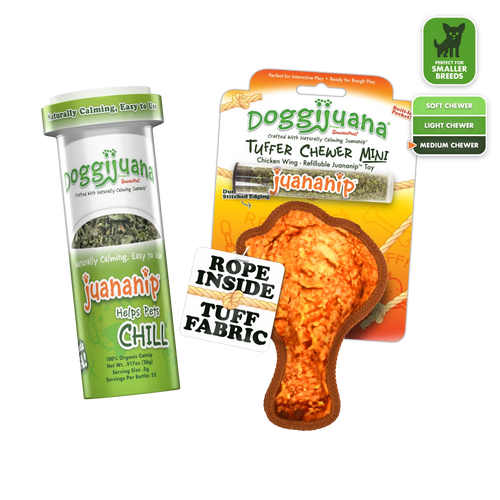 Tuffer Chewer Mini Doggi Duo Bundle - Chicken Wing & Juananip