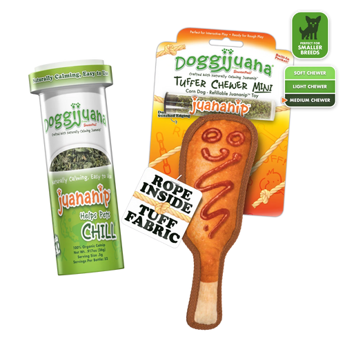 Tuffer Chewer Mini Doggi Duo Bundle - Corn Dog & Juananip