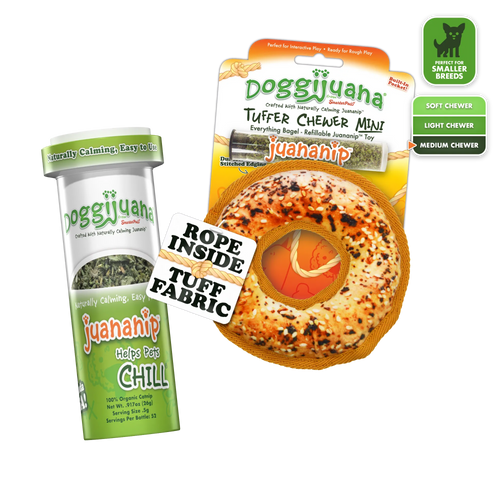Tuffer Chewer Mini Doggi Duo Bundle - Everything Bagel & Juananip