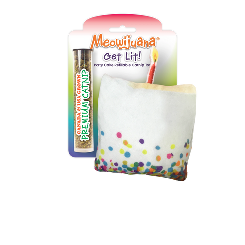 Get Lit Birthday Cake Refillable Cat Toy