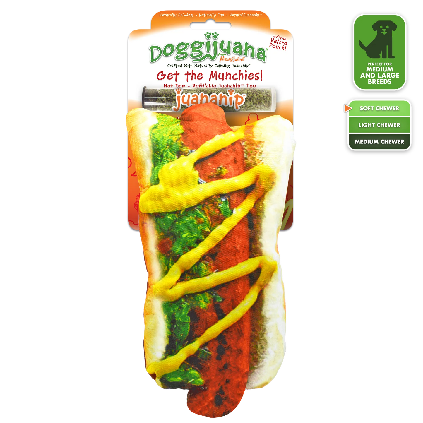 Get the Munchies Hot Dog Refillable Dog Toy