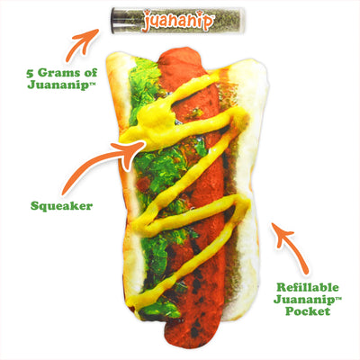 Get the Munchies Hot Dog Refillable Dog Toy