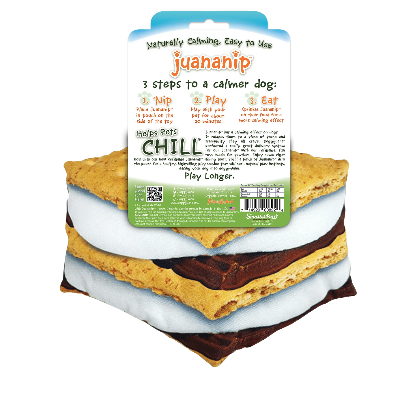 Get Outside S'more Refillable Dog Toy