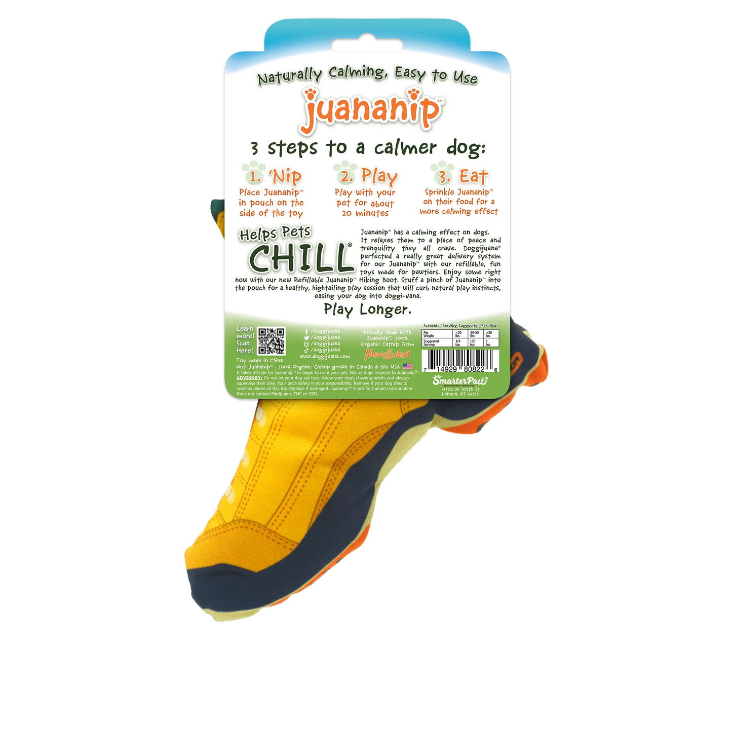 Get Outside Hiking Boot Refillable Dog Toy