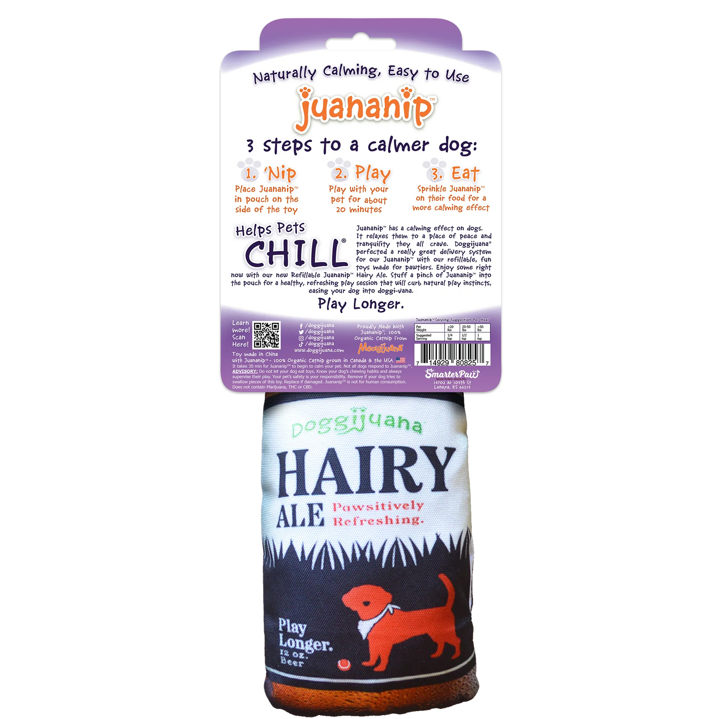 Get the Pawty Started Hairy Ale Refillable Dog Toy