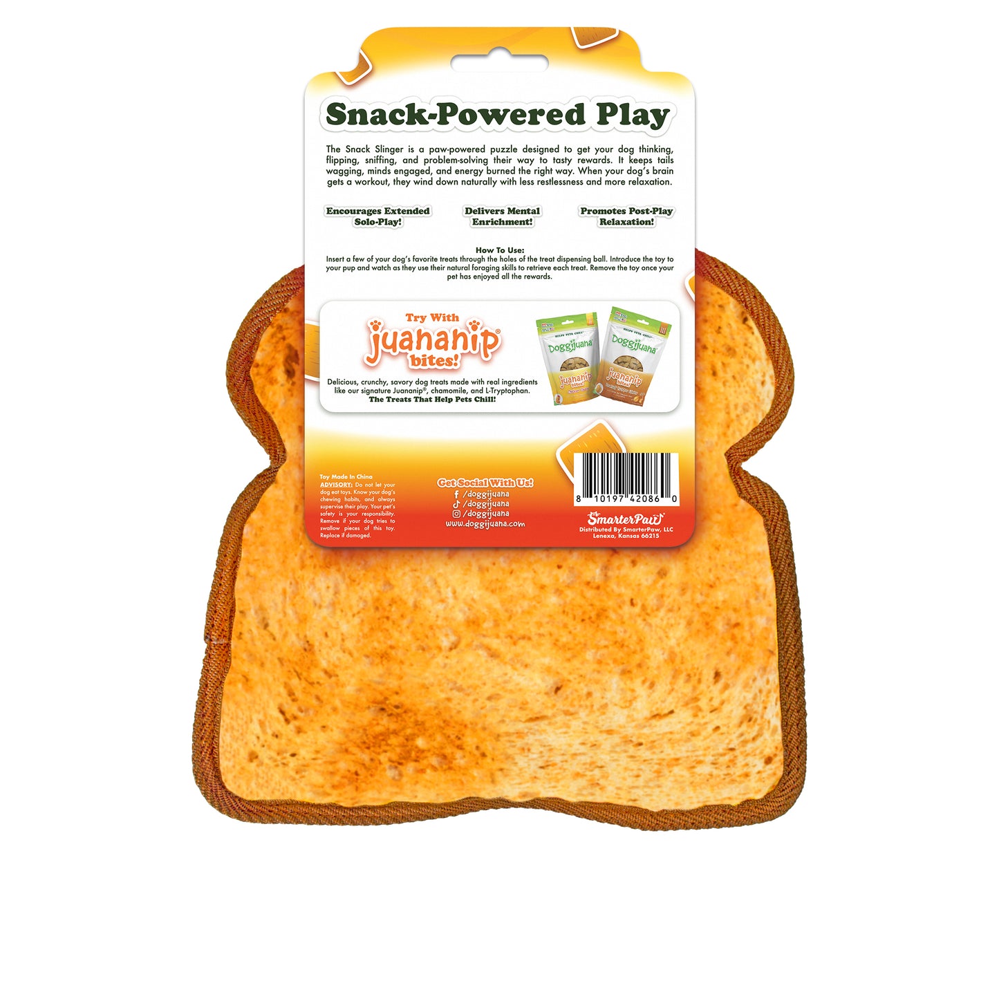 Snack Slinger Breakfast Toast Treat Dispensing Toy