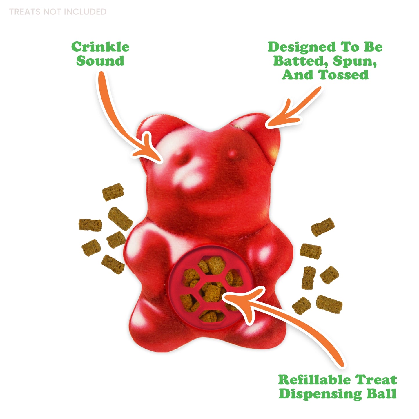 Meowijuana gummy worm & treat bear cat toy bundle