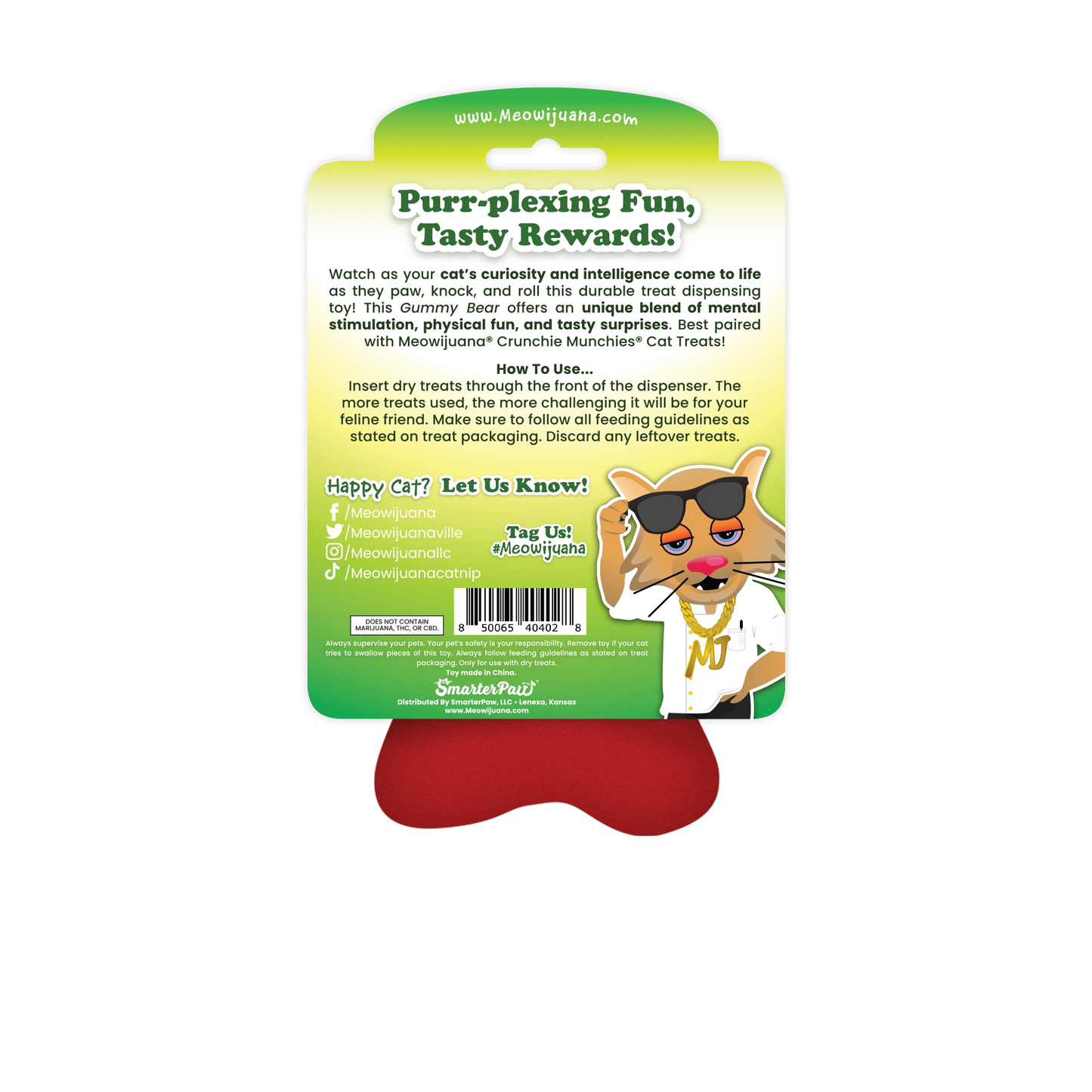 Meowijuana gummy worm & treat bear cat toy bundle