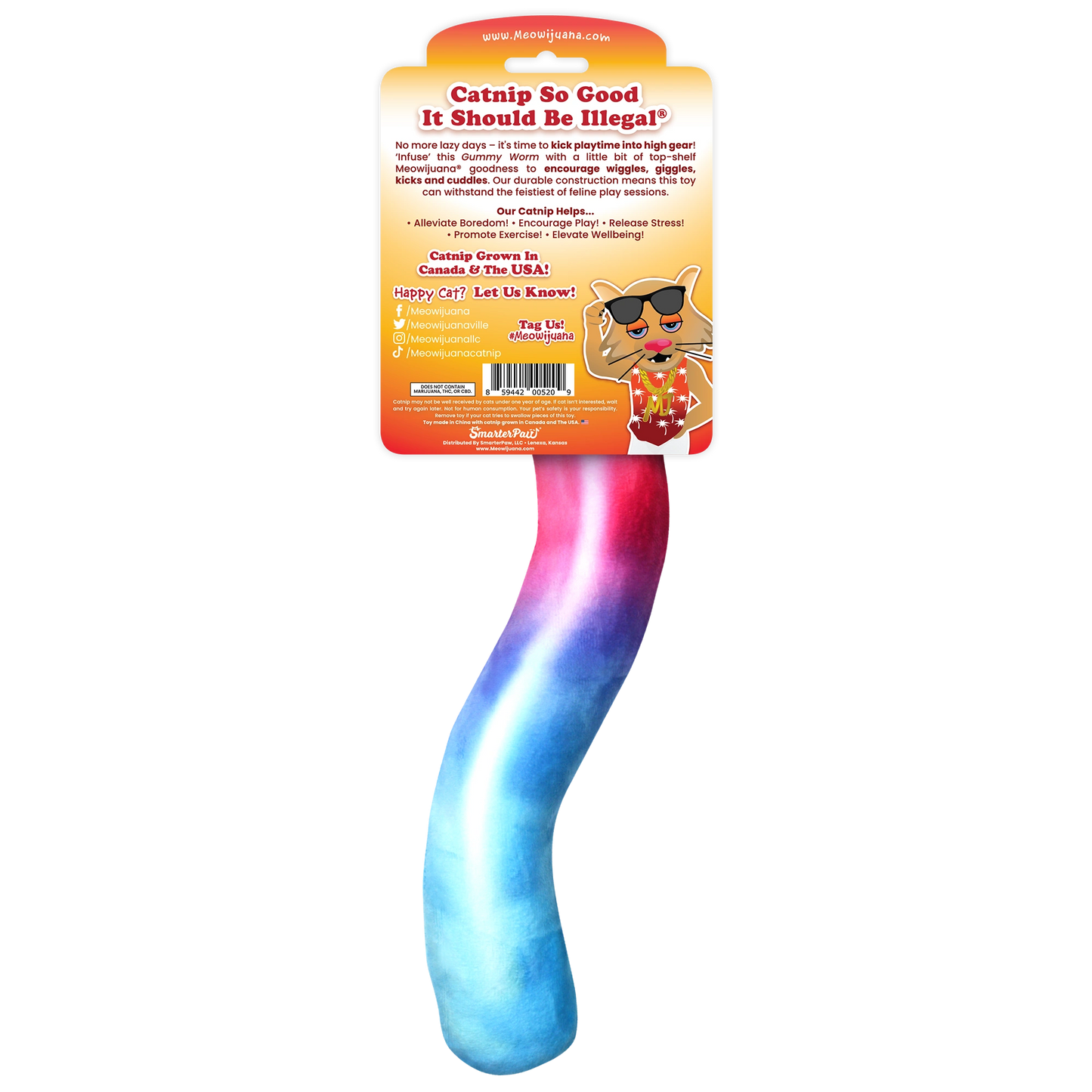 Meowijuana gummy worm & treat bear cat toy bundle