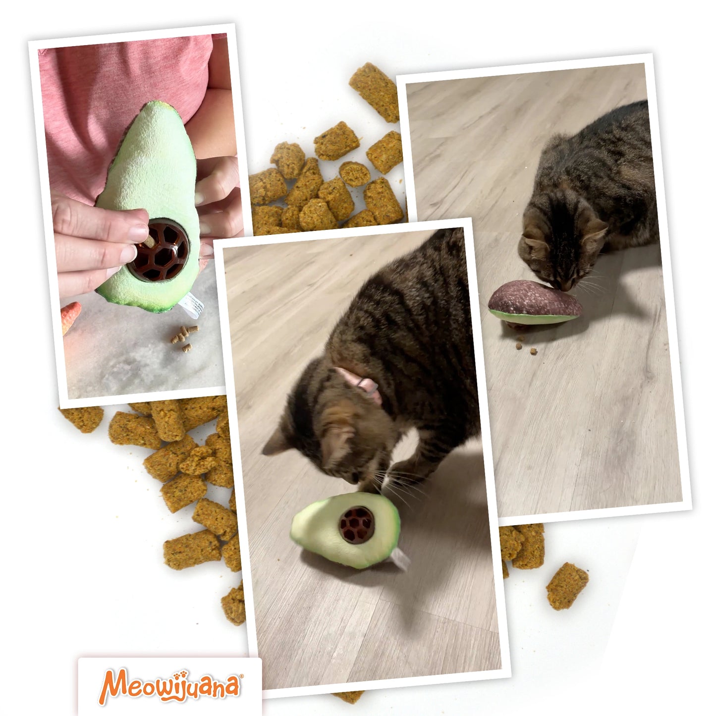Knock 'n' Nibble Avocado Refillable Treat Dispensing Cat Toy
