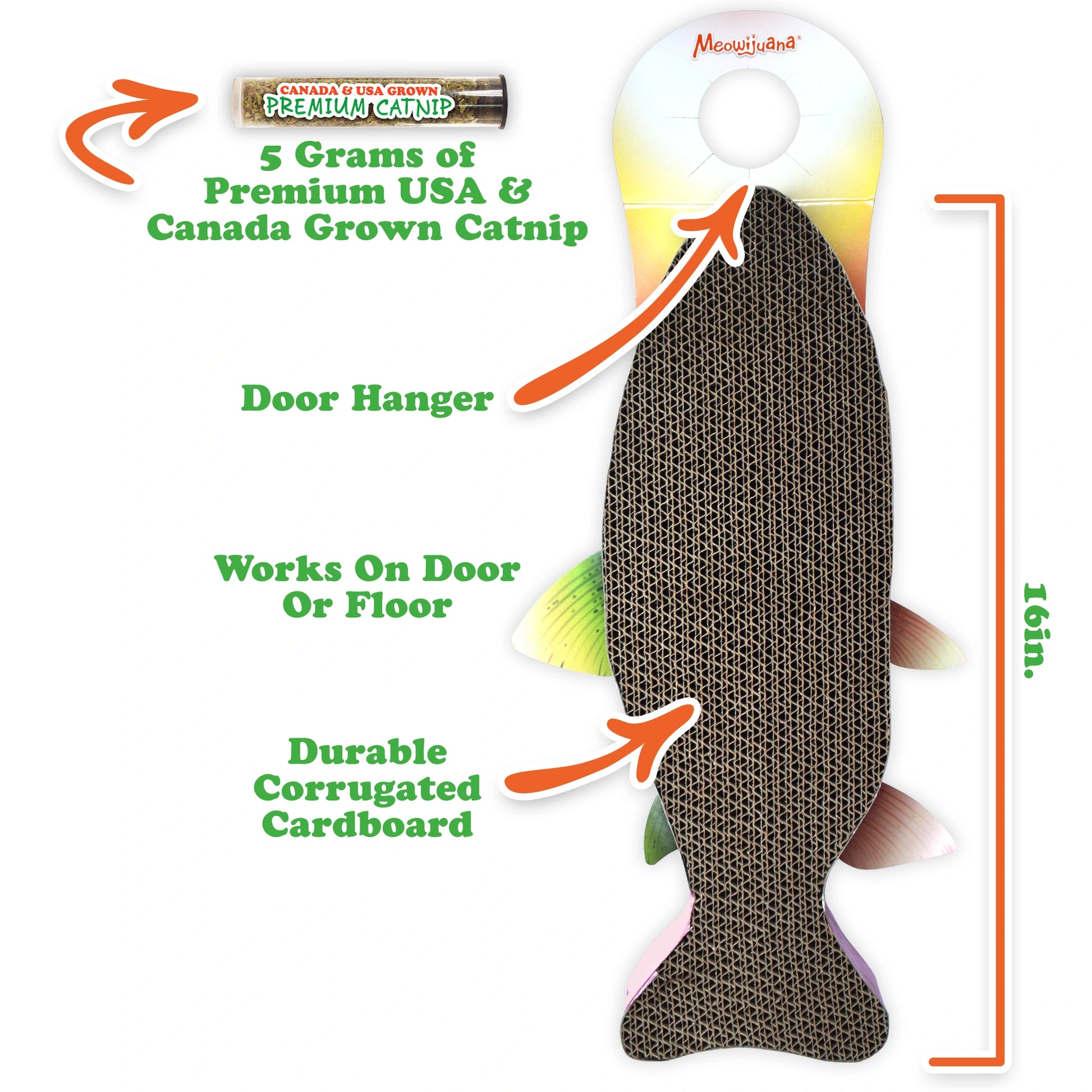 Meowijuana scratcher & rainbow trout toy bundle
