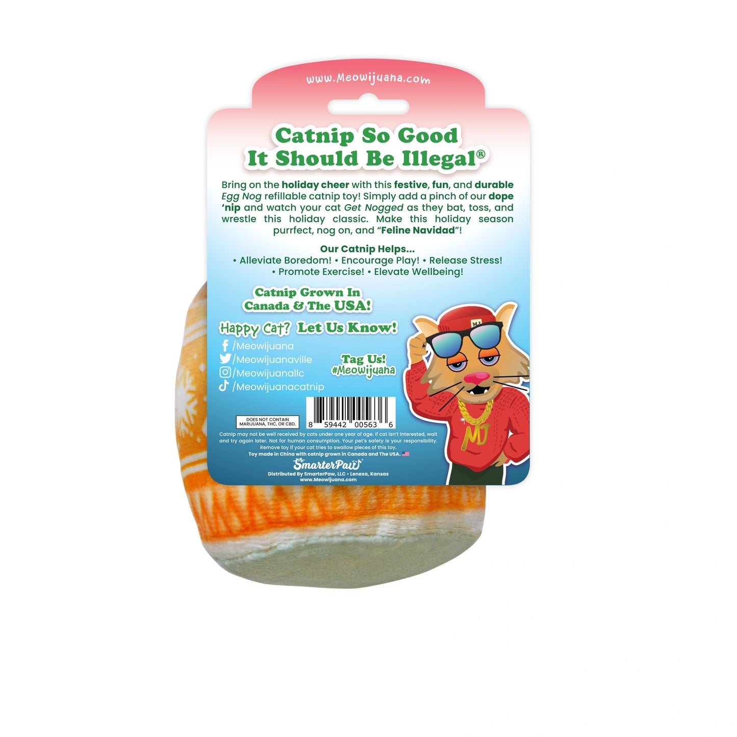 Get Nogged Winter Eggnog Refillable Cat Toy