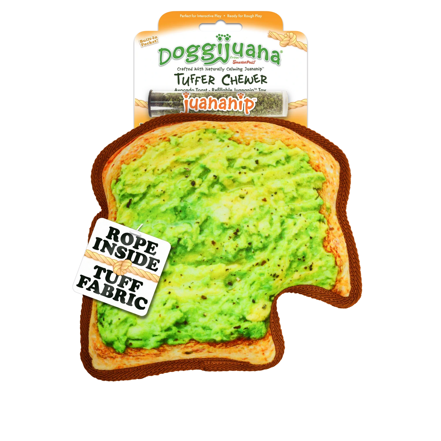 Tuffer Chewer Avocado Toast Refillable Dog Toy