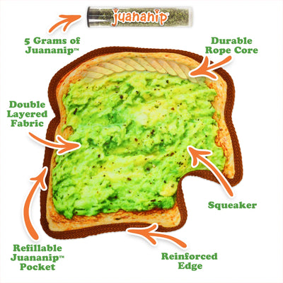 Tuffer Chewer Avocado Toast Refillable Dog Toy