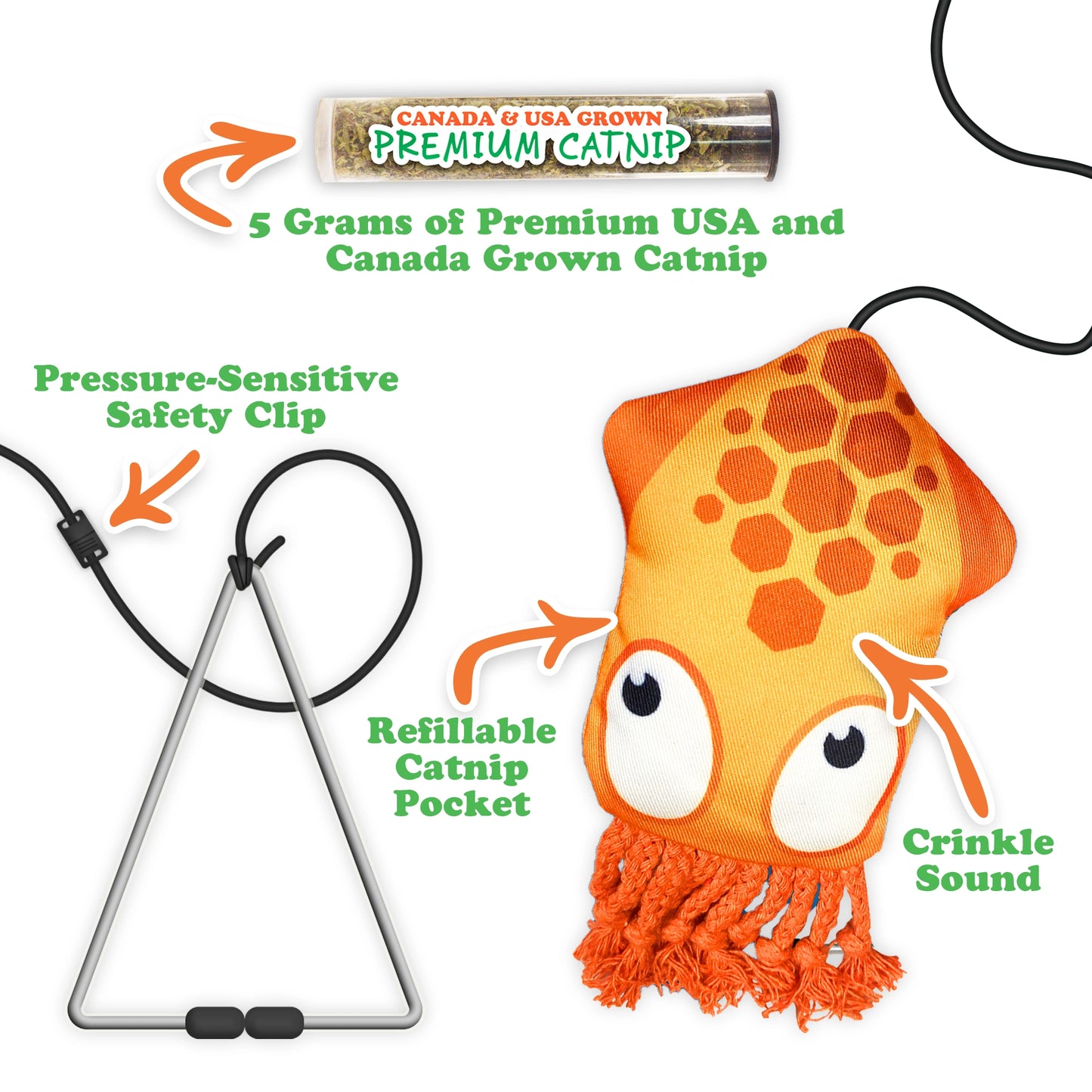 Meowijuana squid & octopus catnip toy bundle