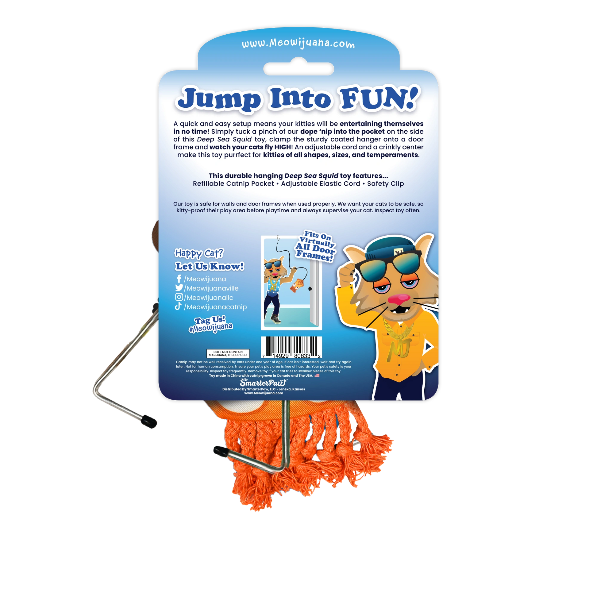 Meowijuana squid & octopus catnip toy bundle