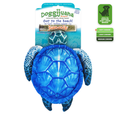 Get to the Beach Sea Turtle Refillable Dog Toy