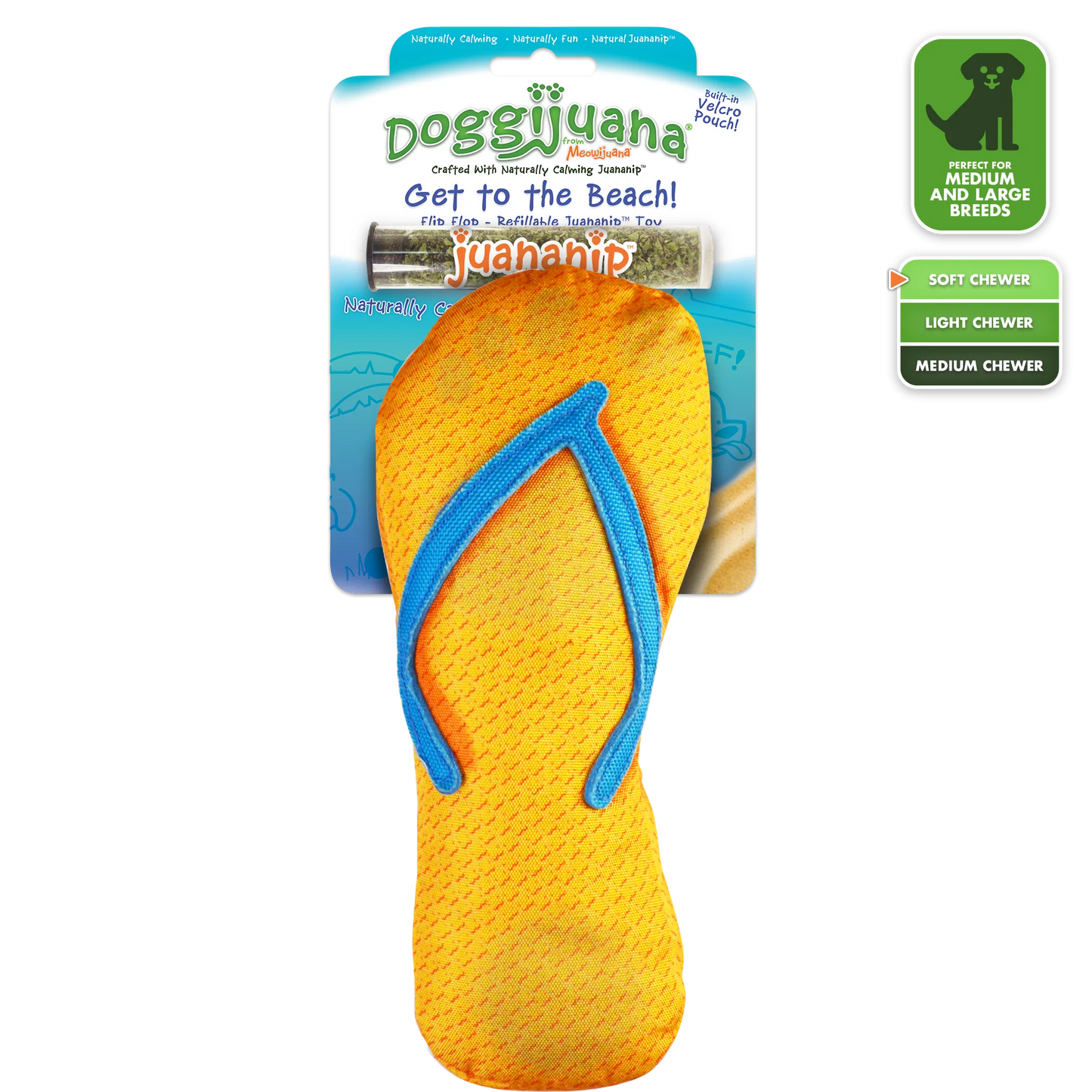 Get to the Beach Flip Flop Refillable Dog Toy