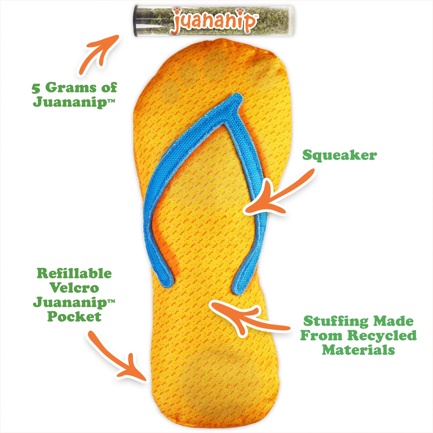 Get to the Beach Flip Flop Refillable Dog Toy