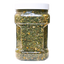 Side view of a jar of Doggijuana® Juananip® showing the chamomile and passion flower blend for calming pets.
