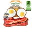 Calming dog toy with Juananip™ in bacon and egg design, perfect for interactive play and promoting relaxation for dogs of medium size.