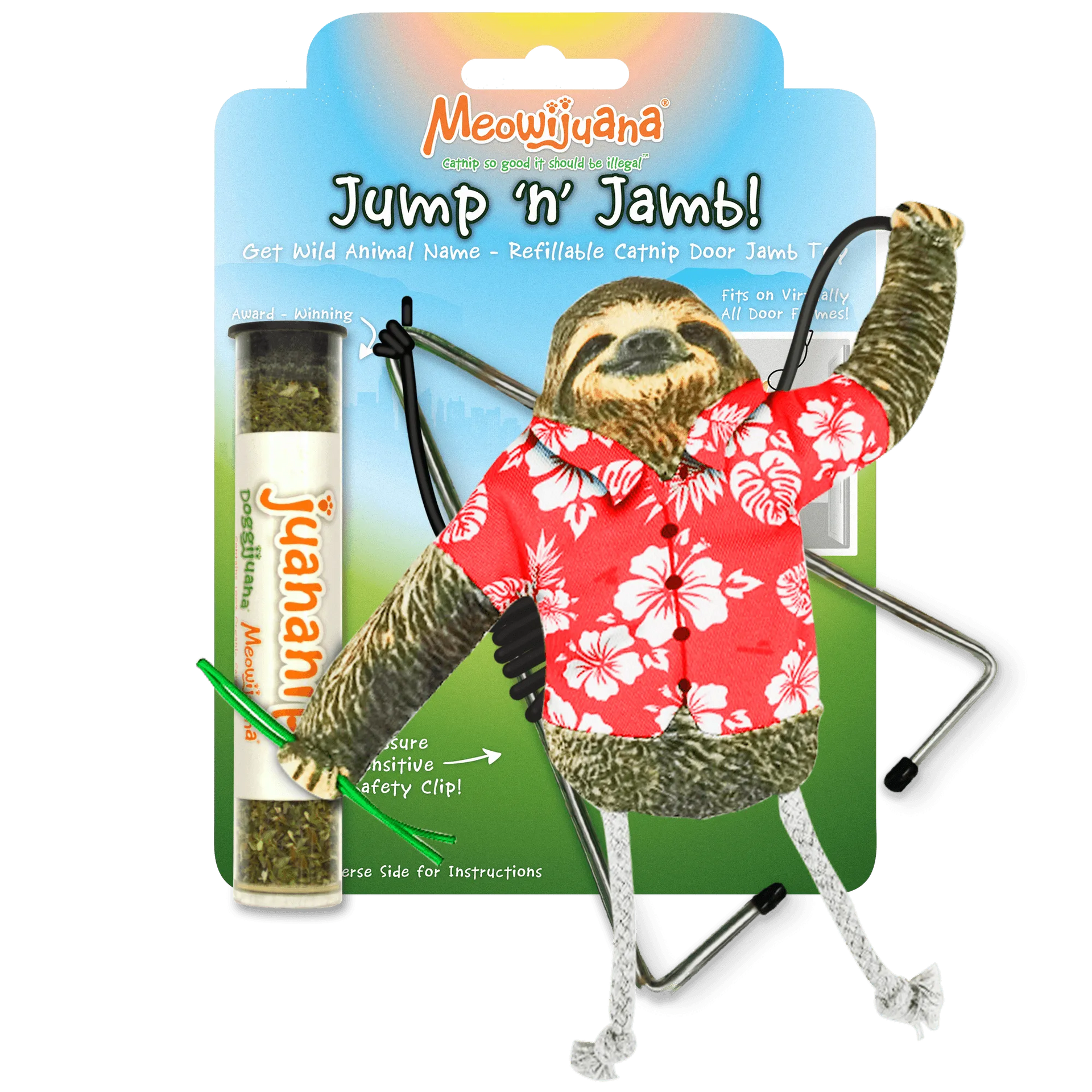 Jump 'n' Jamb Get Wild Sloth Cat Toy for Endless Feline Fun