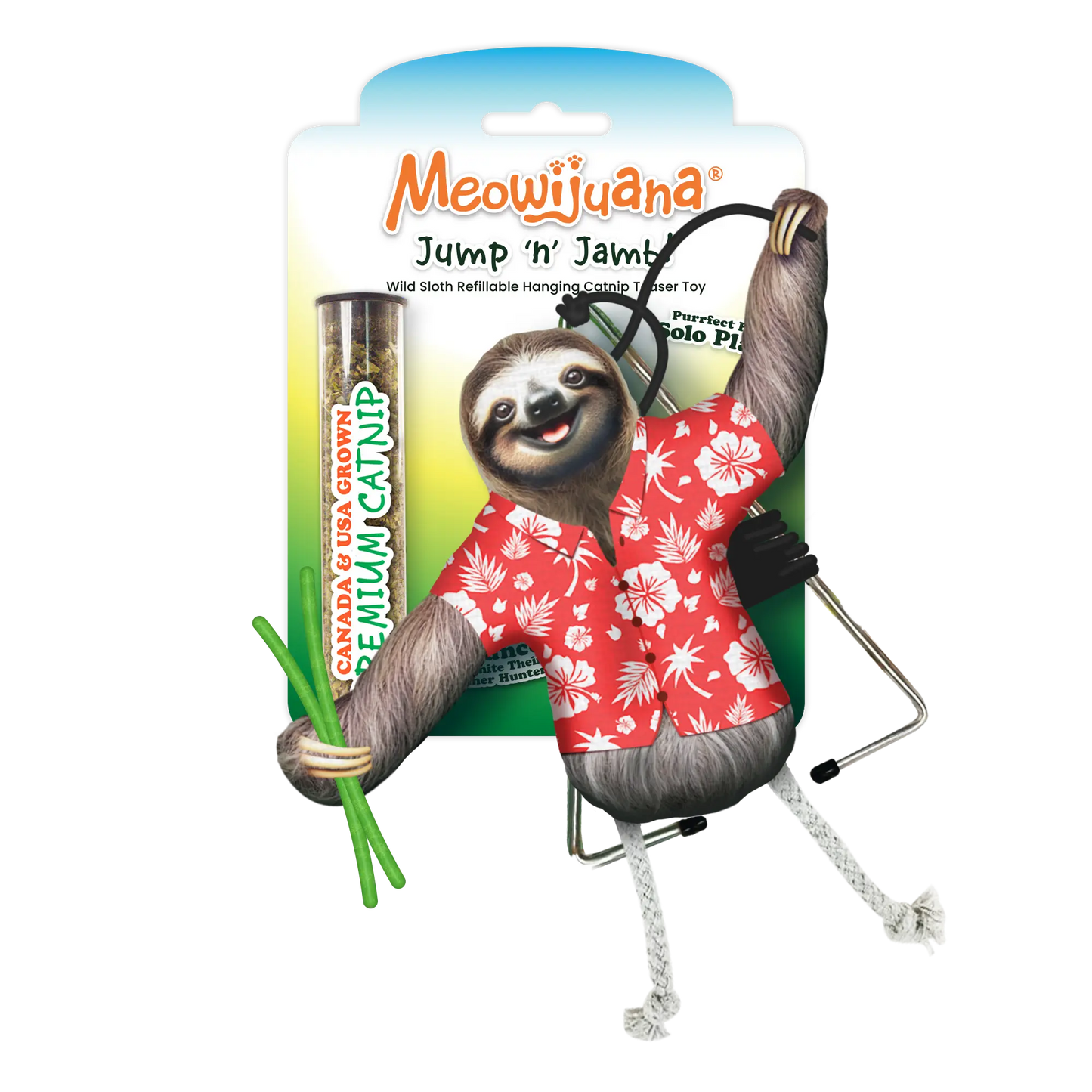 Jump 'n' Jamb Get Wild Sloth Refillable Interactive Cat Toy