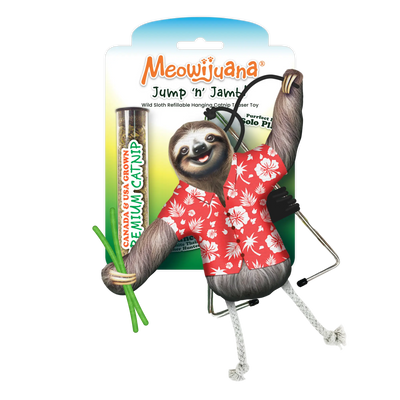 Jump 'n' Jamb Get Wild Sloth Refillable Interactive Cat Toy