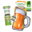 Doggy beer mug chew toy infused with Juananip for ultimate relaxation, perfect for medium chewers, promoting calmness during play.