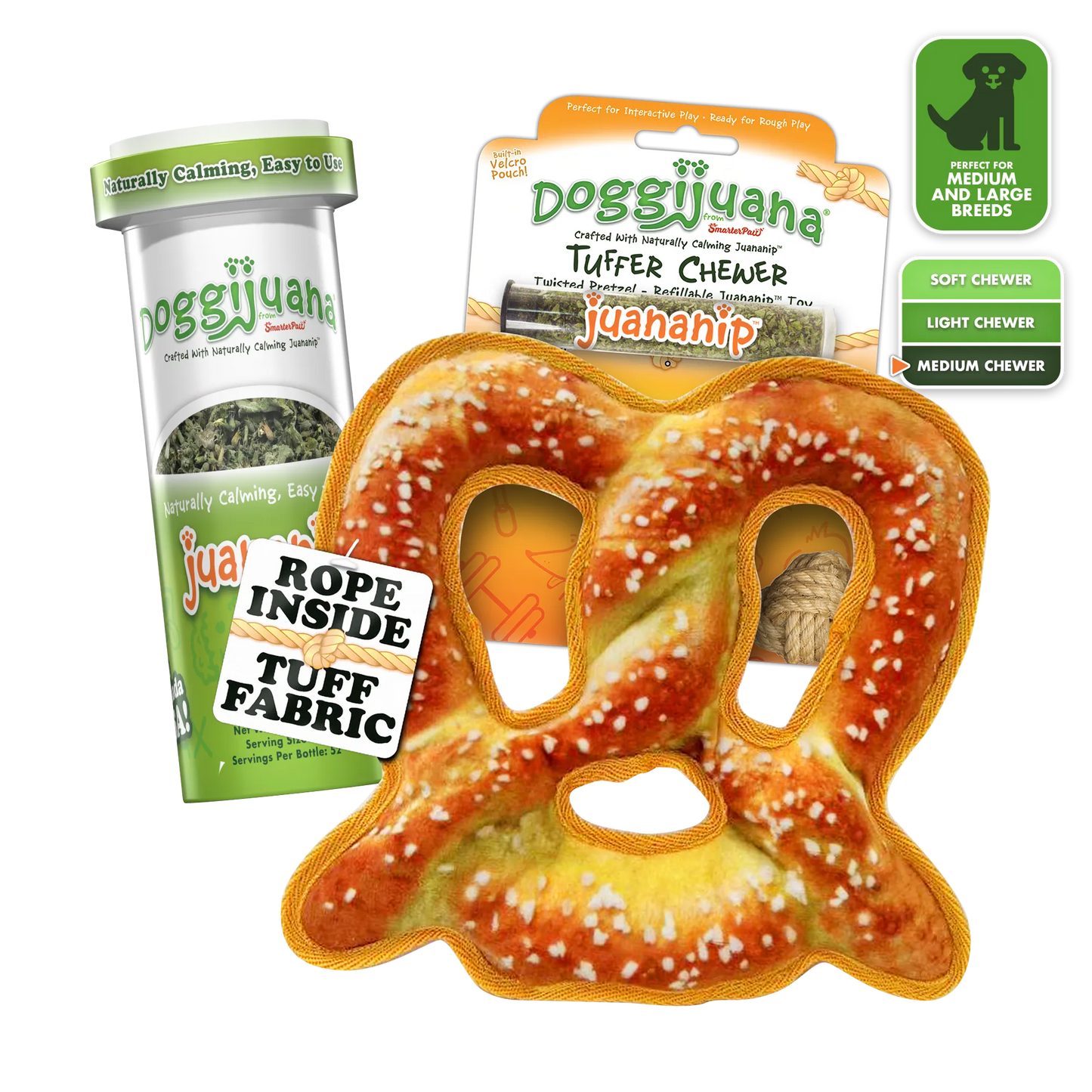 Tuffer Chewer Doggi Duo Bundle - Twisted Pretzel & Juananip