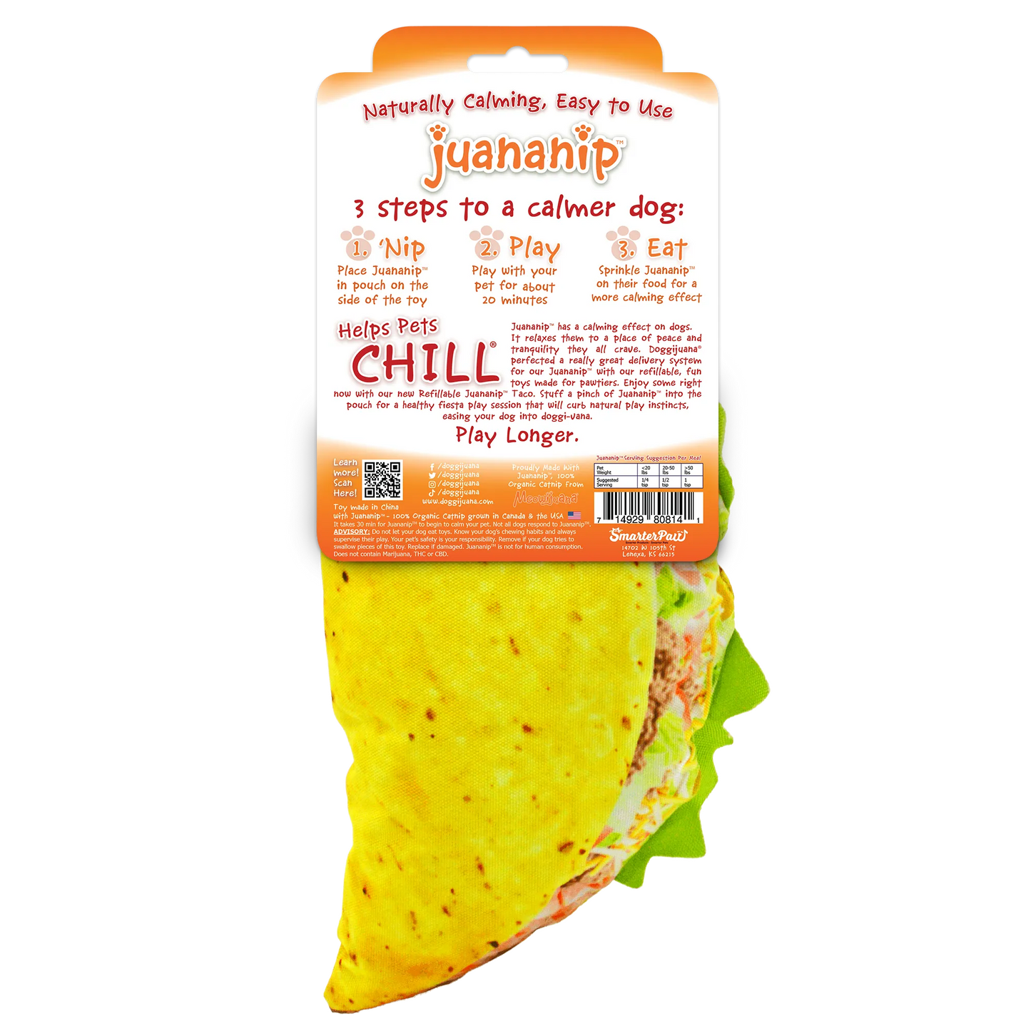 Get the Munchies Taco Refillable Dog Toy