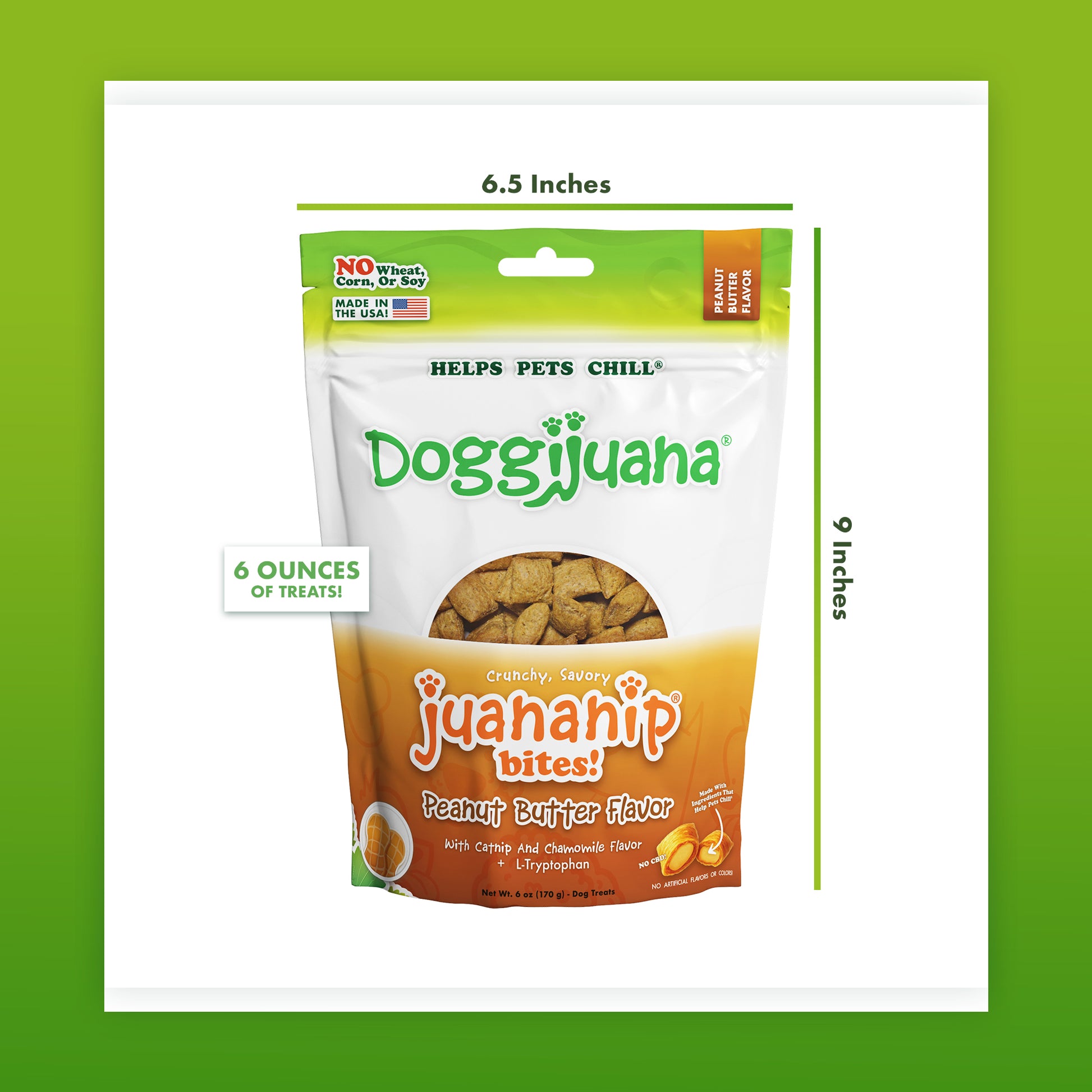 Doggijuana Juananip Bites Peanut Butter Flavor 3-pack dog treats