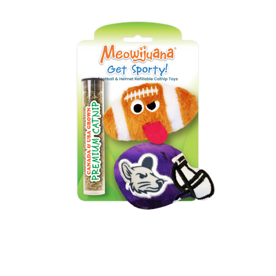 Get Sporty Football & Helmet Catnip Toy 2-Pack