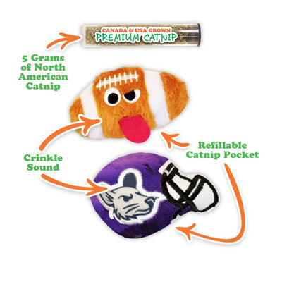Get Sporty Football & Helmet Catnip Toy 2-Pack