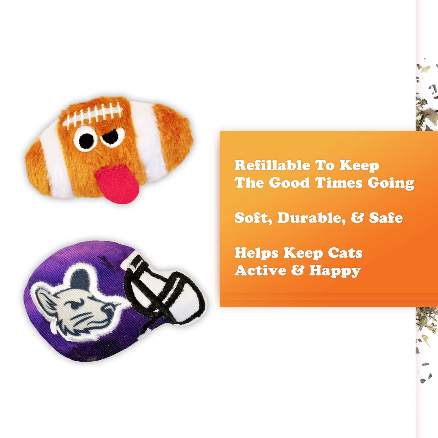 Get Sporty Football & Helmet Catnip Toy 2-Pack