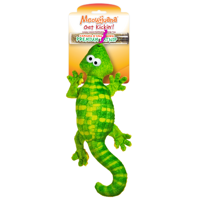 Get Kickin Loopy Green Lizard Refillable Cat Toy