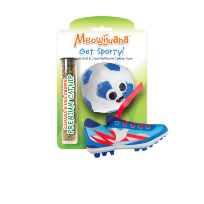 Get Sporty Soccer Ball & Cleat Catnip Toy 2-Pack