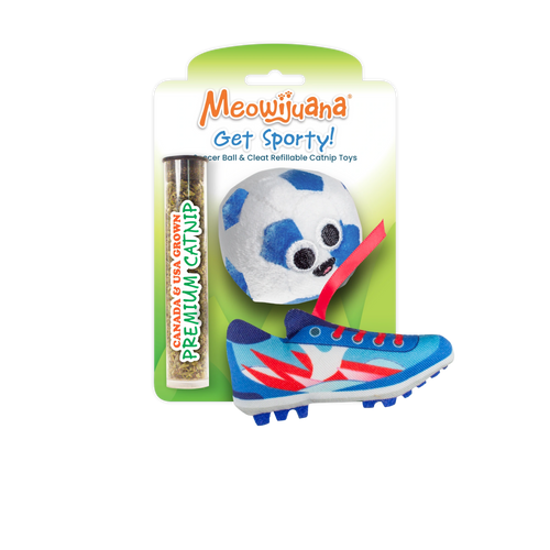 Get Sporty Soccer Ball & Cleat Catnip Toy 2-Pack