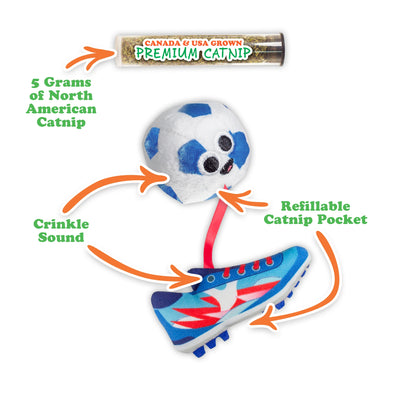 Get Sporty Soccer Ball & Cleat Catnip Toy 2-Pack