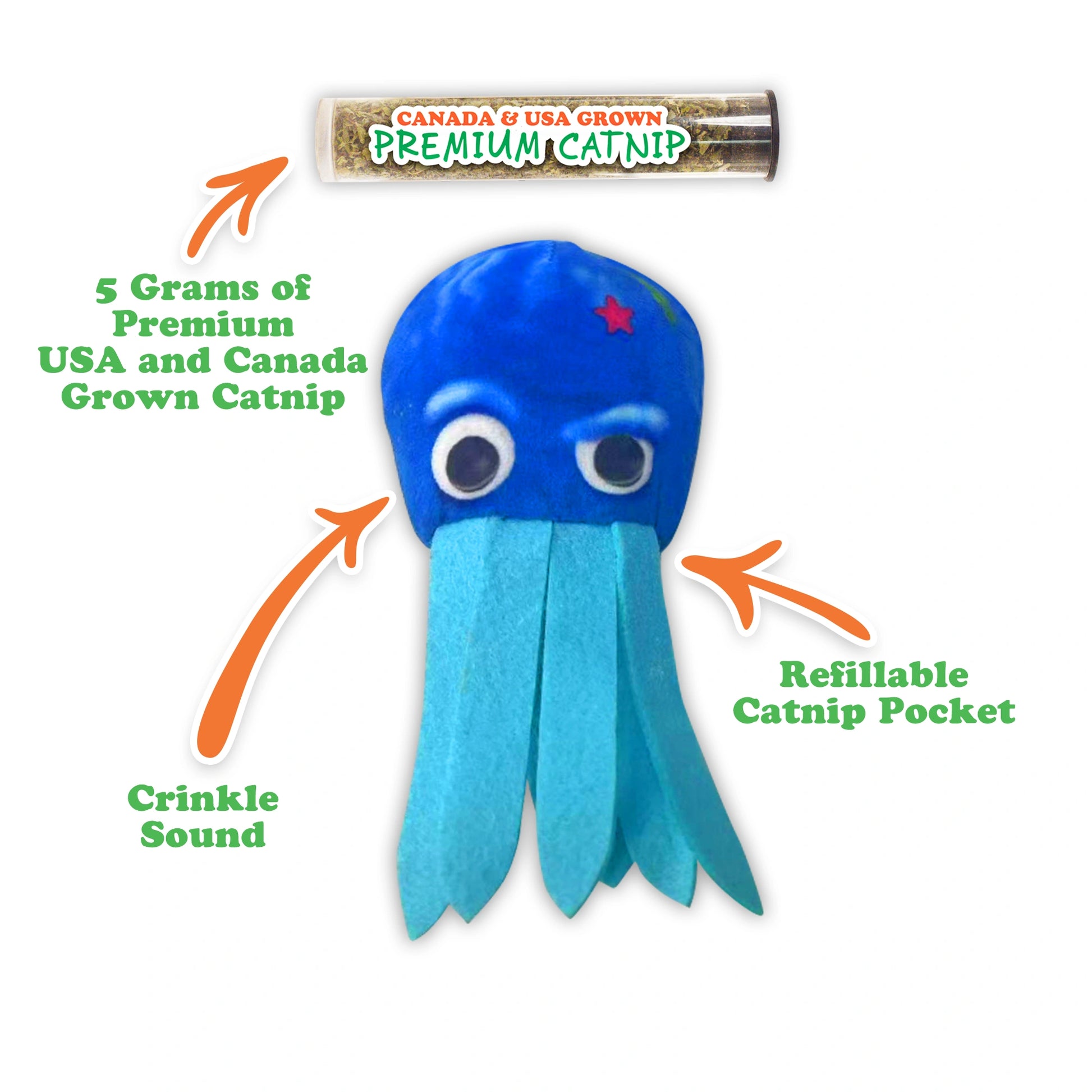 Meowijuana squid & octopus catnip toy bundle