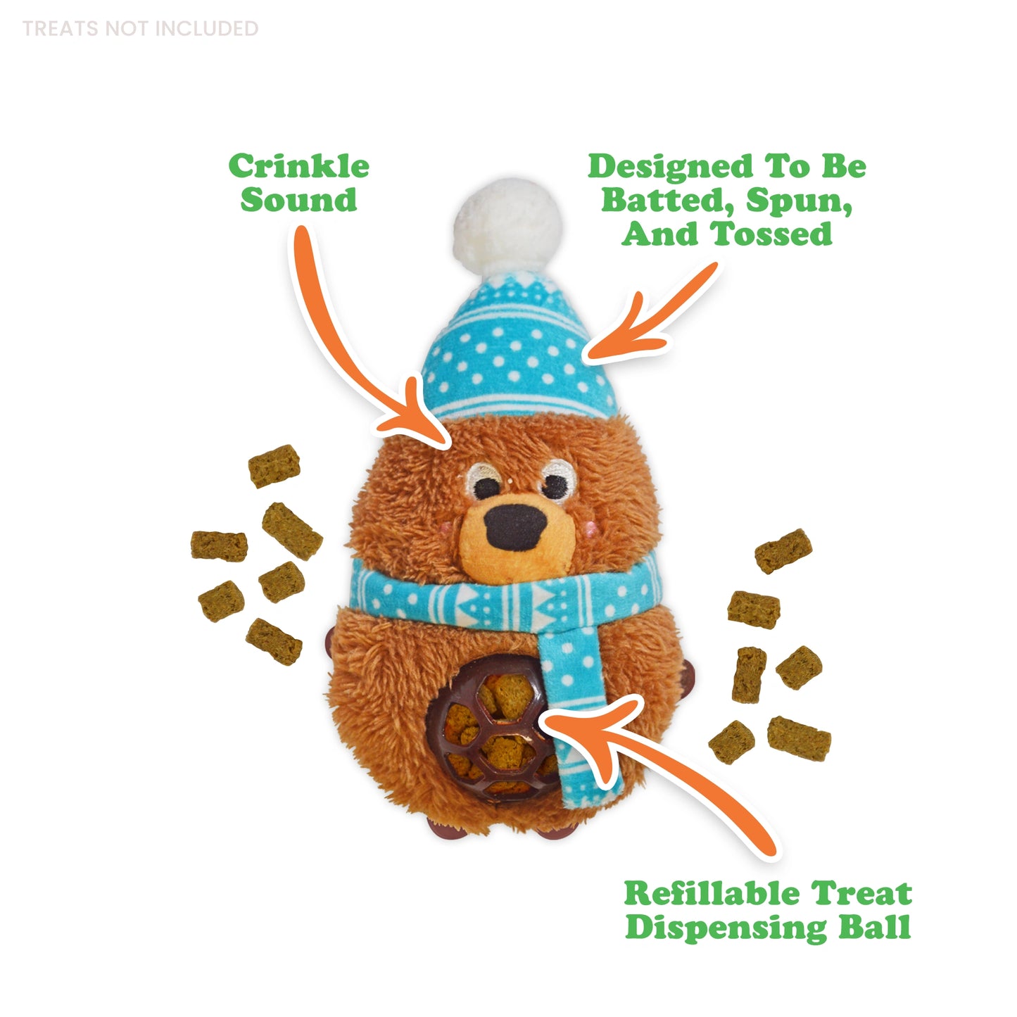 Knock 'n' Nibble Winter Buddy Refillable Treat Dispensing Toy