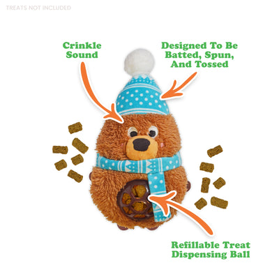 Knock 'n' Nibble Winter Buddy Refillable Treat Dispensing Toy