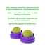 Meowijuana Purrple Passion Stick 'n' Lick – 2-pack of stick-on silvervine and catnip balls for hands-free licking and playful feline fun.