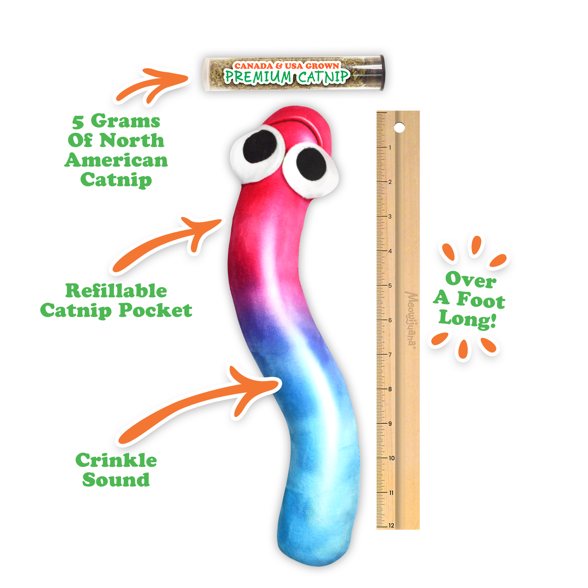 Get Kickin' Gummy Worm Kicker Cat Toy for Endless Feline Fun Get Kickin' Gummy Worm Kicker Cat Toy for Endless Feline Fun