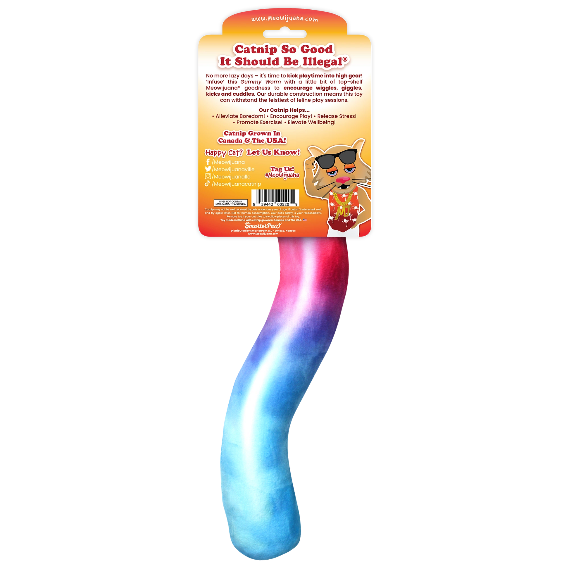 Meowijuana gummy worm & treat bear cat toy bundle
