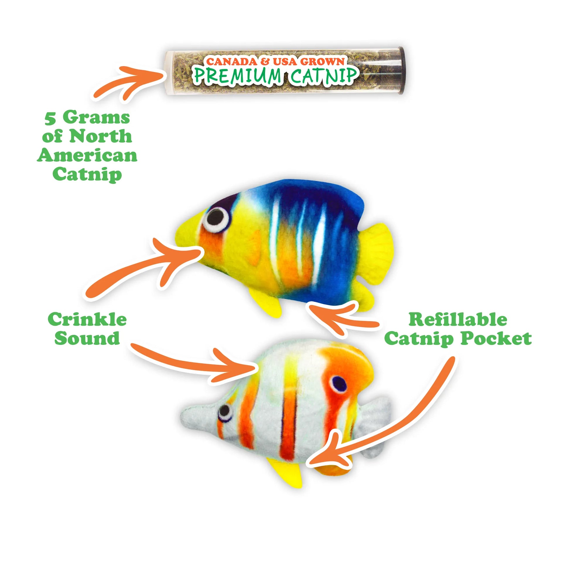 Meowijuana | Get Bubbly Tropical Fish Refillable Catnip Cat Toy Meowijuana | Get Bubbly Tropical Fish Refillable Catnip Cat Toy