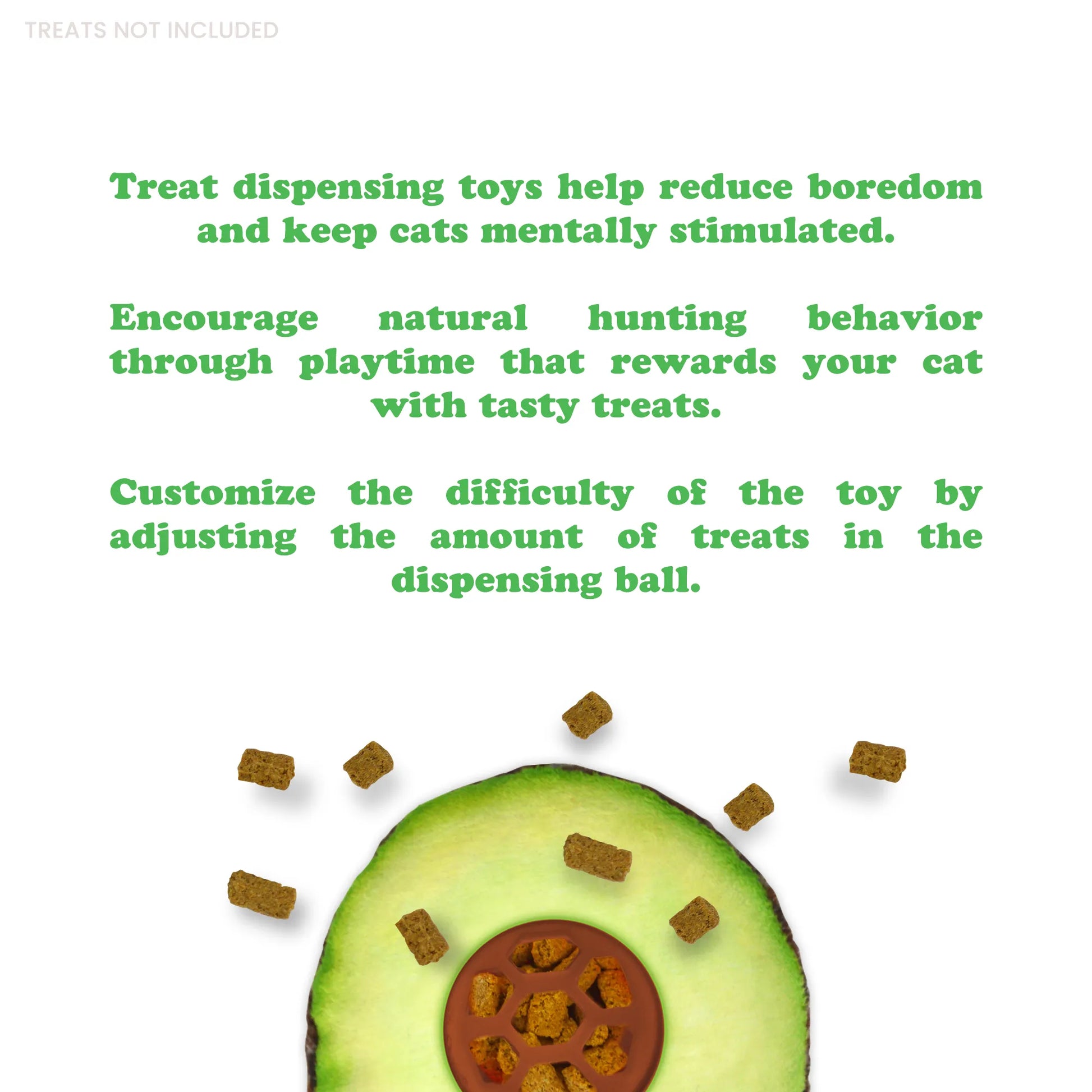 Refillable Treat Dispensing Avocado Cat Toy for Fiesta Fun