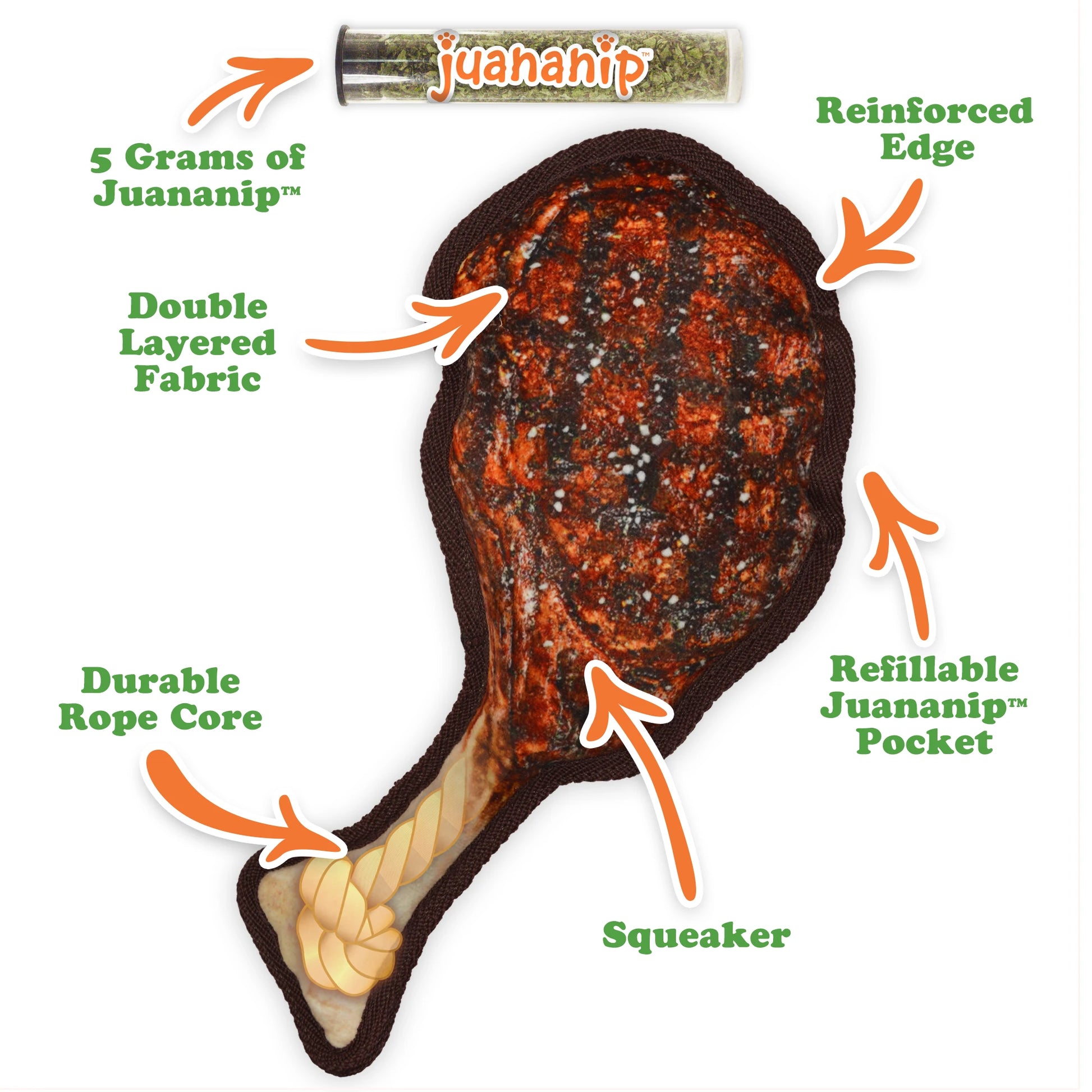 Tomahawk Steak and Mini Kebab Tuffer dog toy bundle